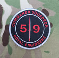 59 Commando RE Royal Engineers woven Badge Patch 80mm Diameter Circle full colour, SAPPER