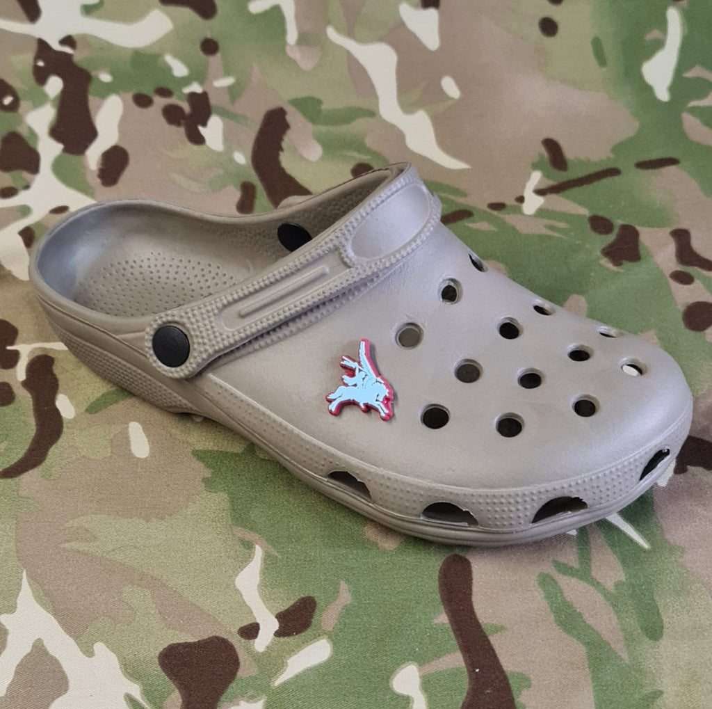 NEW Adult - Camo / Tan PVC Clog - Add jibbitz / chrams to customise - Outdoor / shower / camping footwear shoes -Sizes 6-11