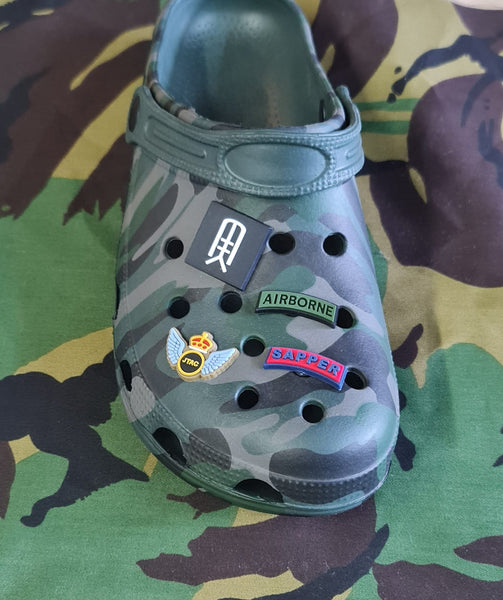 Croc / clog / water shoe - novelty charm / gem / jibbitz logo customise your tactical military footwear here - Airborne / JTAC / Sapper / AT