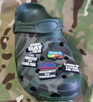 Croc / clog / water shoe - novelty charm / gem / jibbitz logo customise your - footwear here - Morale / Tactical / Funny / Joke