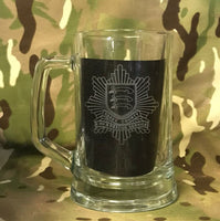 Essex Fire & Rescue Service - beer pint glass tankard 660ml logo engraved sandblast - fire brigade