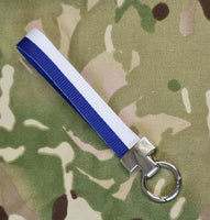 Regimental Belt Loop - Key Ring Nickel chrome spring loaded keyring- Choose Your Design