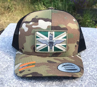 Subdued Parachute regiment - union jack / flag patch stitched cap Hat Flexfit yupoong multicam Camouflage classic trucker style snapback