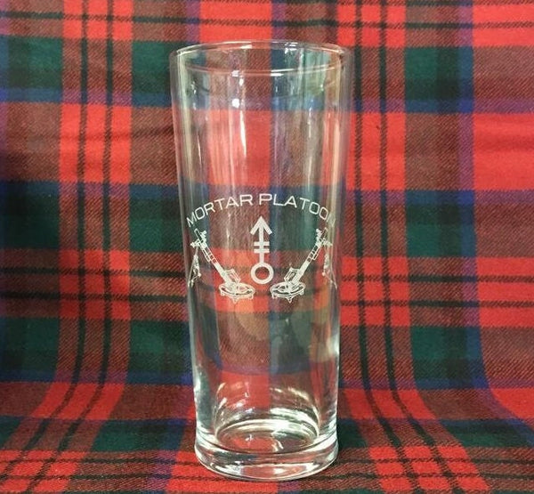 Mortar Platoon - Engraved Hi Ball / Tall Tumbler / tall mixer Glass 290ml - army / infantry