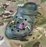 Croc / clog / water shoe - novelty charm / gem / jibbitz logo customise your RAF - RAF Regt - footwear here