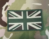 British Flag woven Badge Patch 50mm x 80mm union jack flag / Union Flag / UJ/ Subdued -Tactical velcro