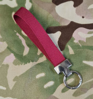 Regimental Belt Loop - Key Ring Nickel chrome spring loaded keyring- Choose Your Design