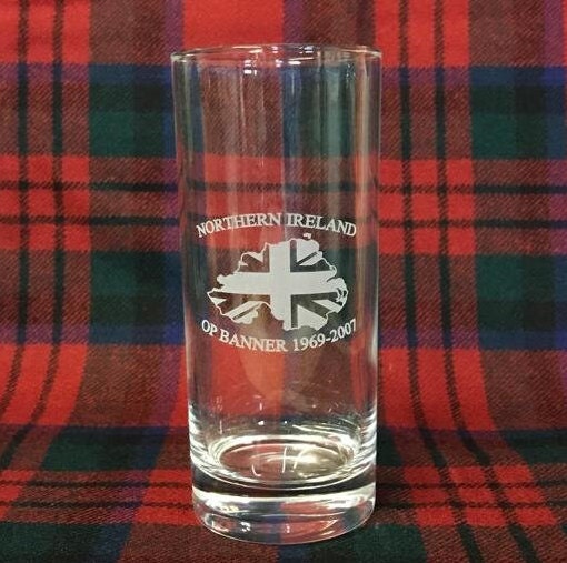 Op Banner / Northern Ireland / veteran - Engraved Hi Ball / Tall Tumbler / tall mixer Glass 290ml - army / navy / raf