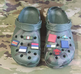 Croc / clog / water shoe - novelty charm / gem / jibbitz logo customise your tactical military footwear here - DZ / TRF / PARA