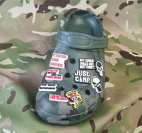 Croc / clog / water shoe - novelty charm / gem / jibbitz logo customise your tactical military footwear here - Fun joke laugh