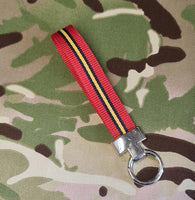 Regimental Belt Loop - Key Ring Nickel chrome spring loaded keyring- Choose Your Design