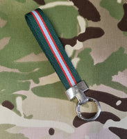 Regimental Belt Loop - Key Ring Nickel chrome spring loaded keyring- Choose Your Design