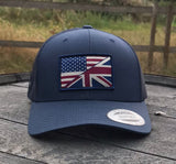 Colour Flag patch - UK / US - stitched cap Hat Flexfit yupoong multicam Camouflage classic trucker style snapback - flag