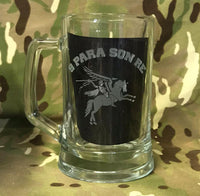 9 Parachute Sqn RE - Parachute - beer pint glass tankard 660ml logo engraved sandblast - we can engrave any design