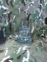 Never Underestimate an old man who is also a Paratrooper beer pint glass tankard 660ml logo engraved sandblast - we can engrave any design