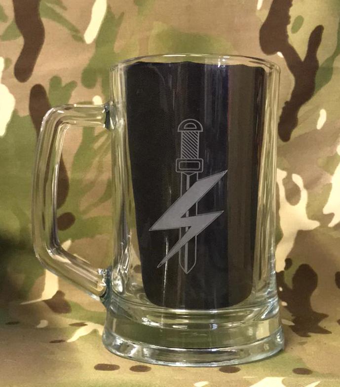 sfsg / 1 para / sf support group - beer pint glass tankard 660ml logo glass tumbler engraved sandblast