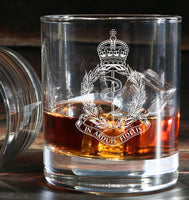 Royal Army Medical Corps / RAMC - Engraved Tumbler Whiskey Tumbler Glass 330ml - we can do any design - low ball / old fashioned style