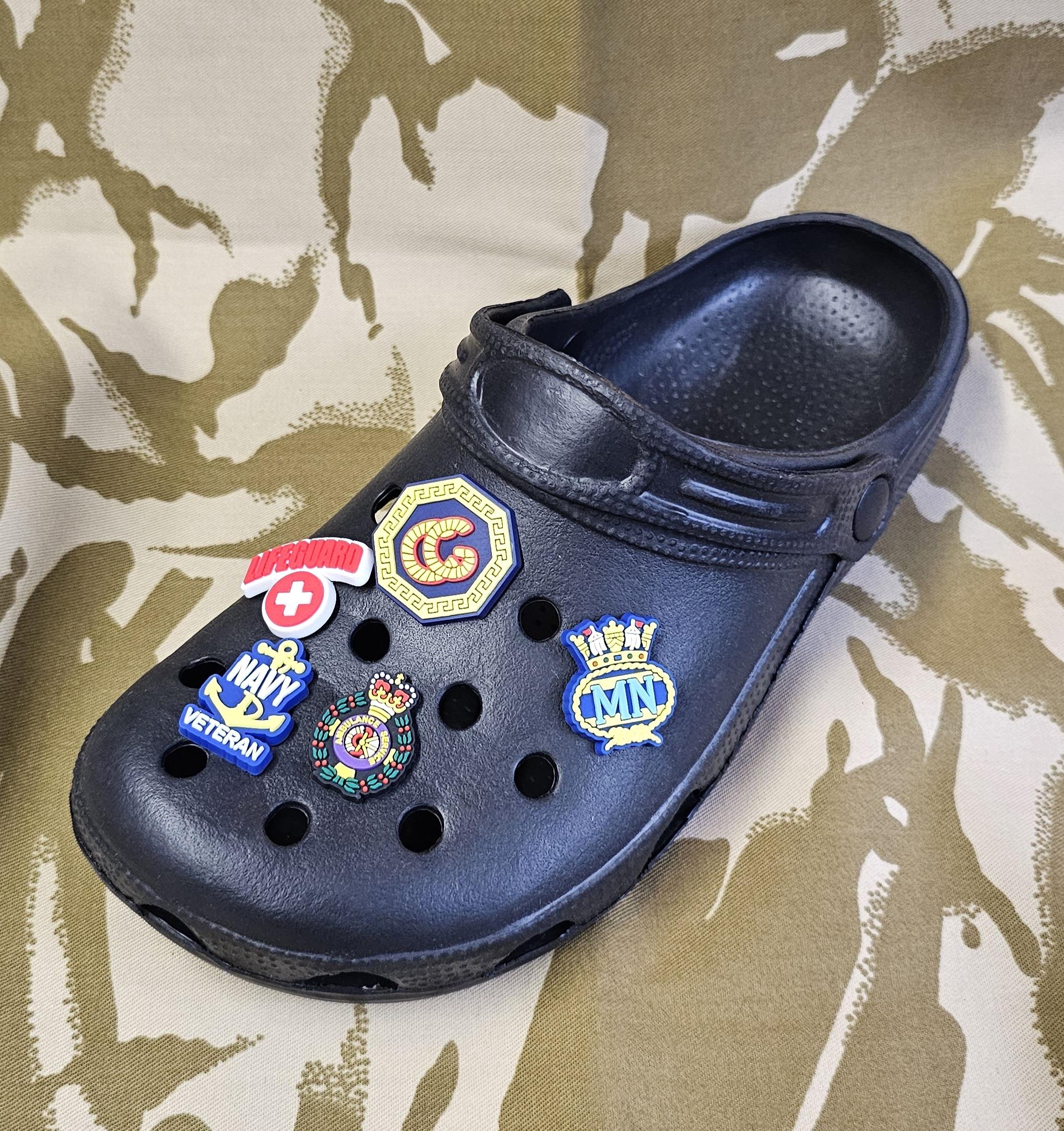 clog / water shoe - novelty charm / gem / logo customise your - footwear here - navy life guard coastguard