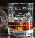 To Absent Brethren Toast/ Engraved Freemason (Mason / Masonic) Tumbler Whiskey Tumbler Glass 330ml - low ball glass