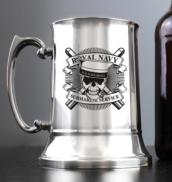 HM Submarine Service Royal Navy / Engraved Stainless Steel Tankard | Army | Military | we come unseen