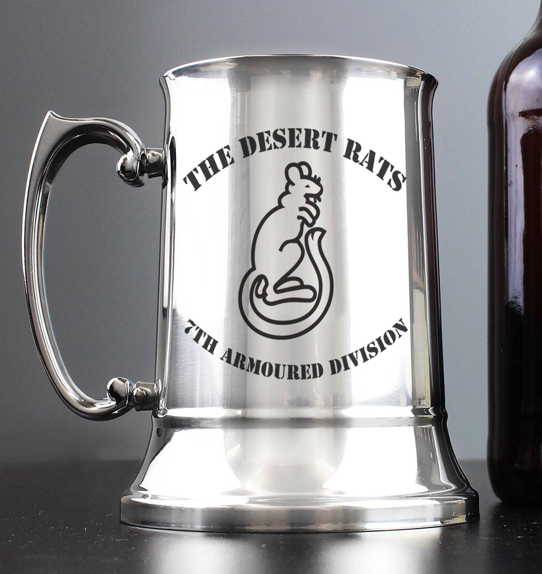 desert rats 7 armd div / Engraved Stainless Steel Tankard | Personalised Gift For Him