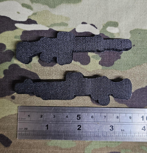 3D Black rubber PVC Badge / Patch - SLR / Self Loading Rifle L1A1 - General Purpose Machine Gun GPMG - Velcro badge