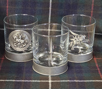 St George slaying the Dragon / England / English / UK - Metal 2D Logo / Motif Tumbler Whiskey Tumbler Glass 330ml old fashioned style