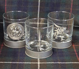 St George slaying the Dragon / England / English / UK - Metal 2D Logo / Motif Tumbler Whiskey Tumbler Glass 330ml old fashioned style
