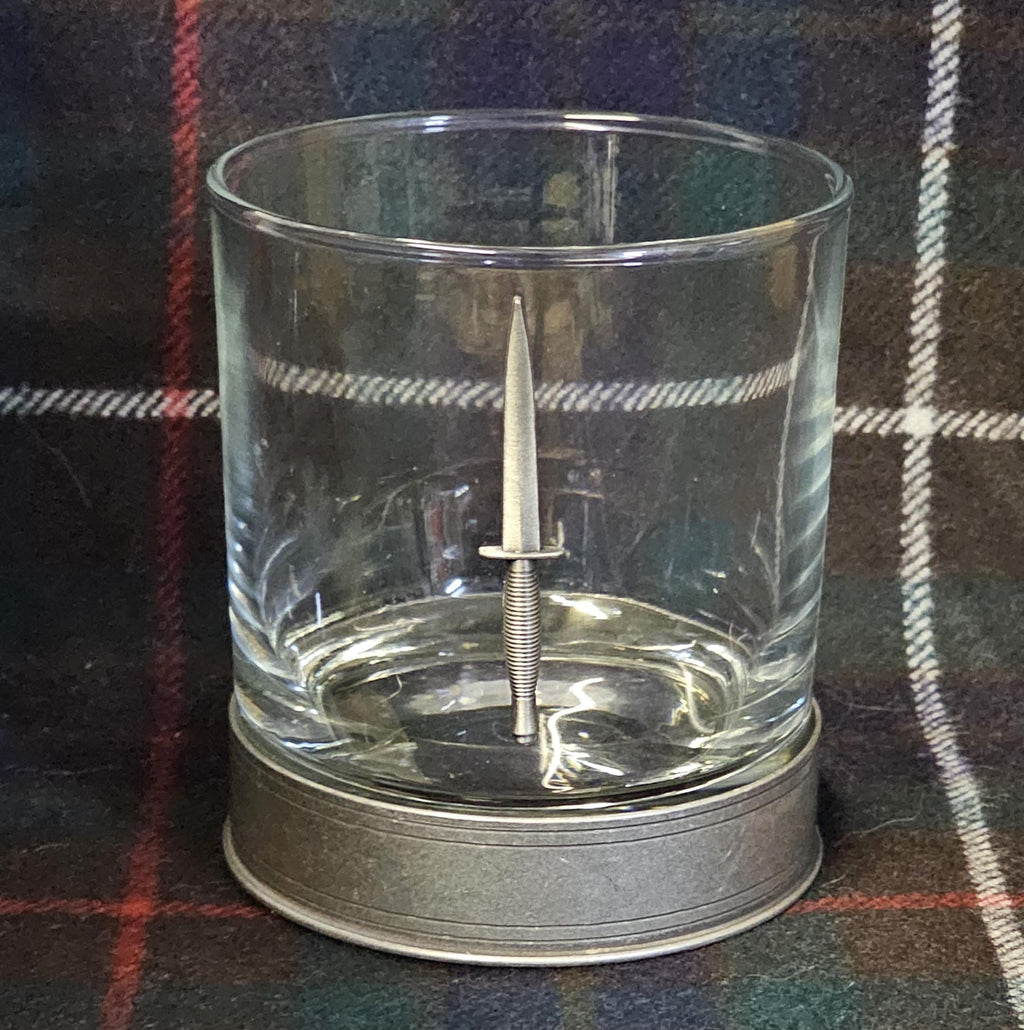 Fairburn Sykes Dagger / Commando forces - Metal 2D Logo / Motif Tumbler Whiskey Tumbler Glass 330ml old fashioned style