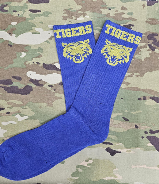 Tiger Socks - Only for TIGERS -cotton crew sock -novelty socks in regimental colours