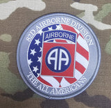 Airborne patch woven 80mm dia circle patch / badge - d day / 101st / 82nd / market garden