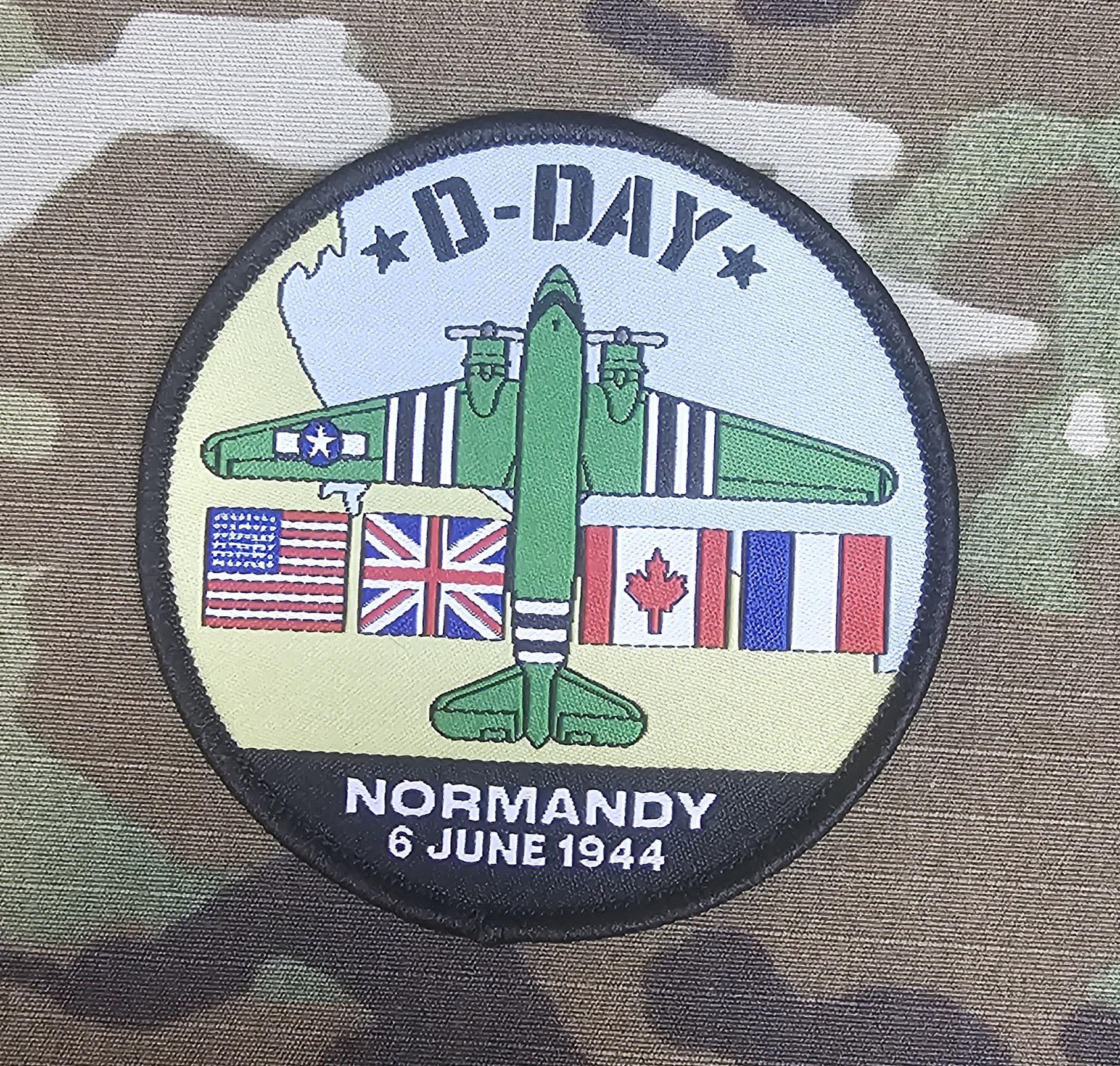 Airborne patch woven 80mm dia circle patch / badge - d day / 101st / 82nd / market garden