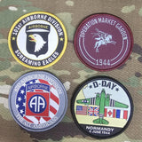 Airborne patch woven 80mm dia circle patch / badge - d day / 101st / 82nd / market garden