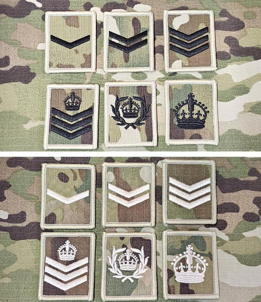 Helmet rank patch 4cmx5cm multicam / mtp variant British Military Army Navy RAF patch / badge