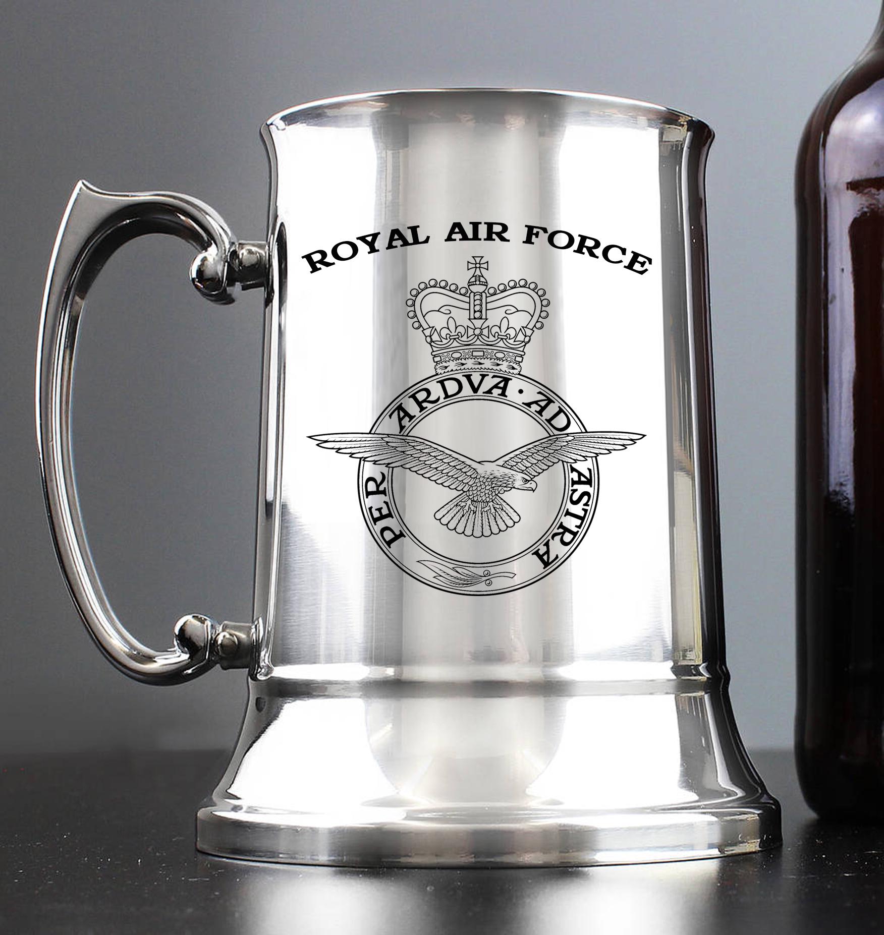 Royal Air Force / RAF / Engraved Stainless Steel Tankard | Personalised Gift For Him