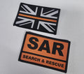 Search and Rescue Service / ISAR - Emergency Service Thin Line - Union Jack / UJ / Union Flag - Woven Fabric Badge