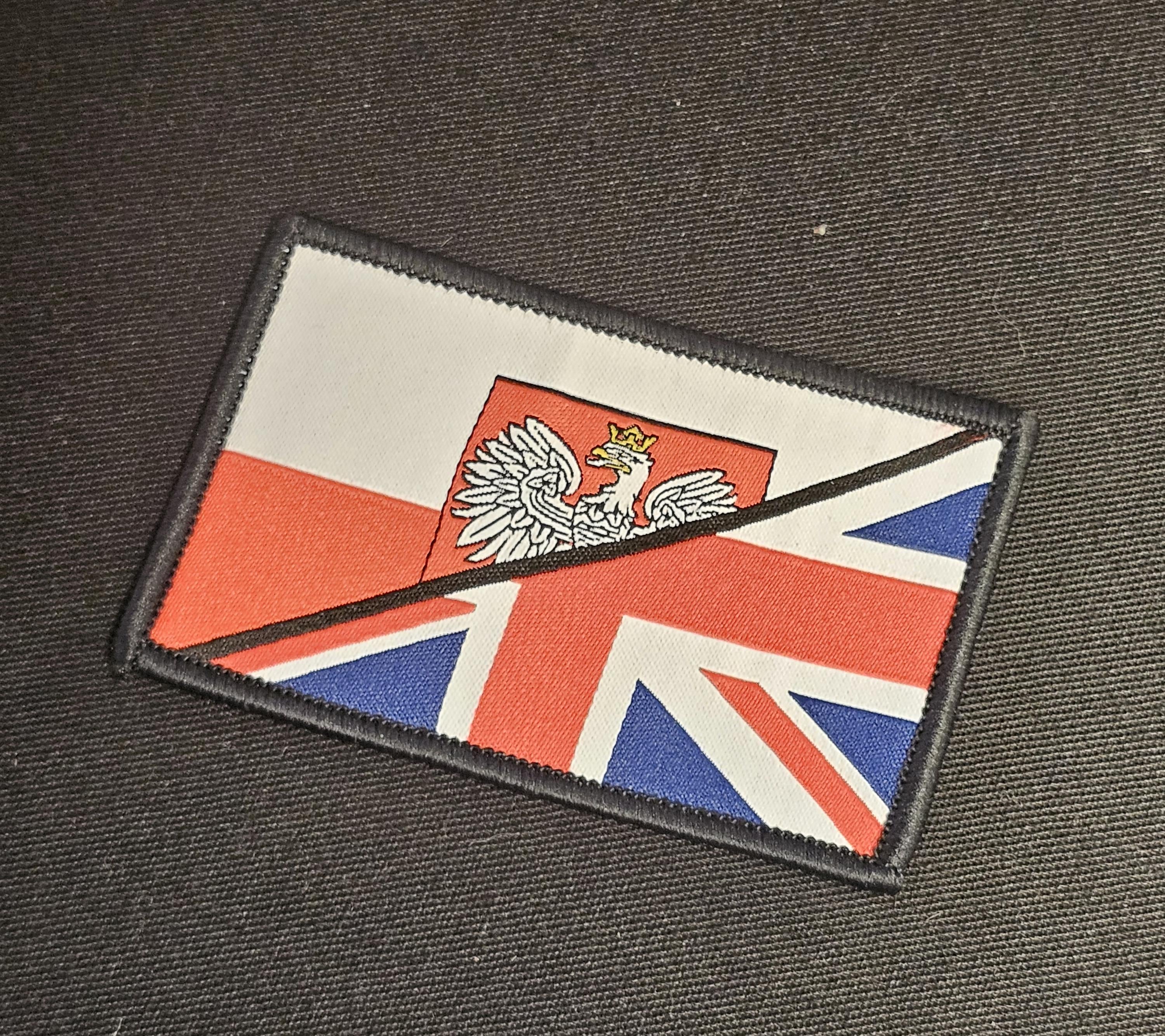 Half / British Flag woven Badge Patch 50mm x 80mm union jack flag 1/2 European / full colour velcro