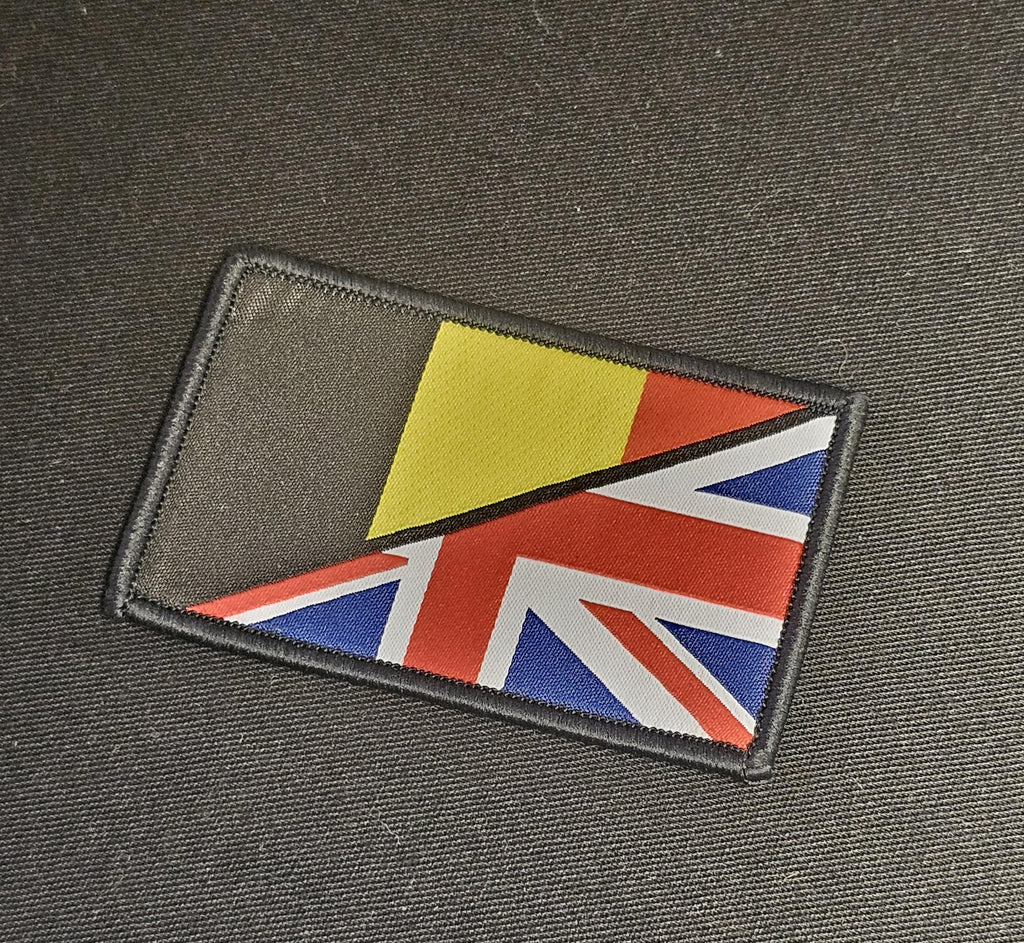 Half / British Flag woven Badge Patch 50mm x 80mm union jack flag 1/2 European / full colour velcro