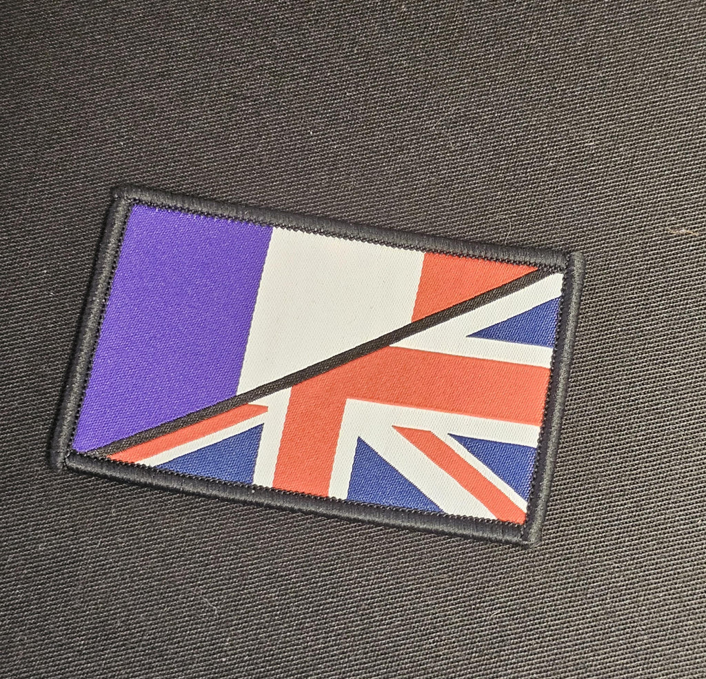 Half / British Flag woven Badge Patch 50mm x 80mm union jack flag 1/2 European / full colour velcro