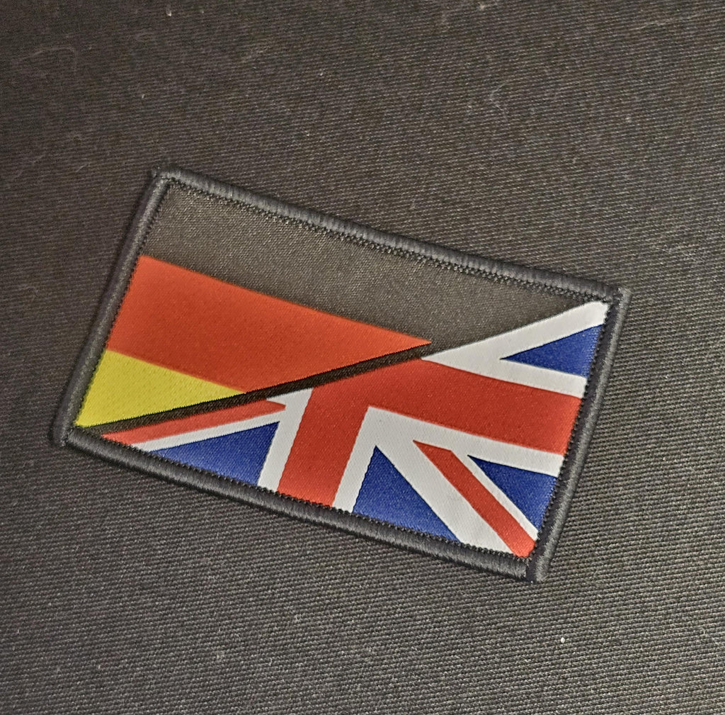 Half / British Flag woven Badge Patch 50mm x 80mm union jack flag 1/2 European / full colour velcro