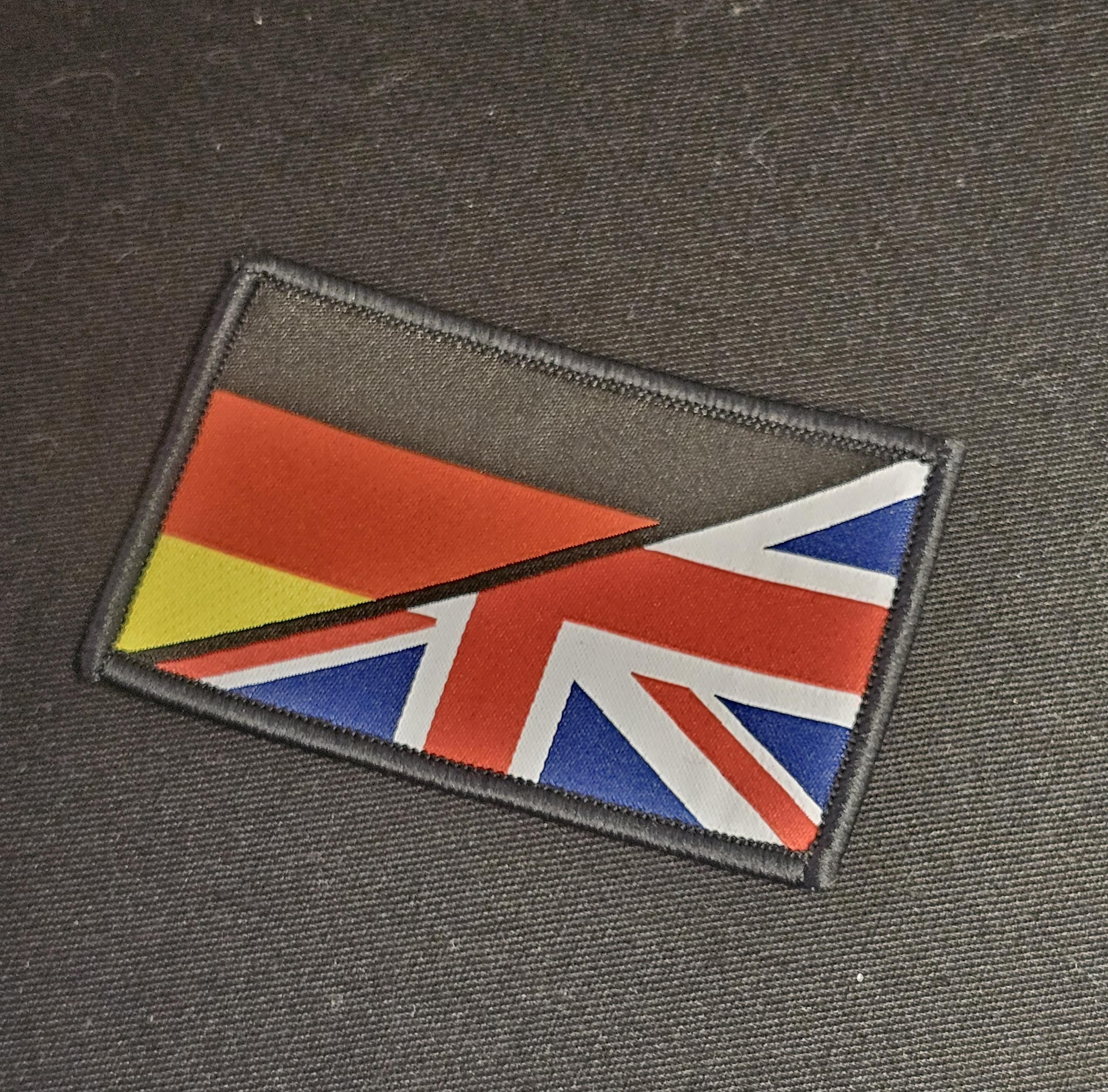 Half / British Flag woven Badge Patch 50mm x 80mm union jack flag 1/2 European / full colour velcro