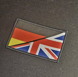 Half / British Flag woven Badge Patch 50mm x 80mm union jack flag 1/2 European / full colour velcro