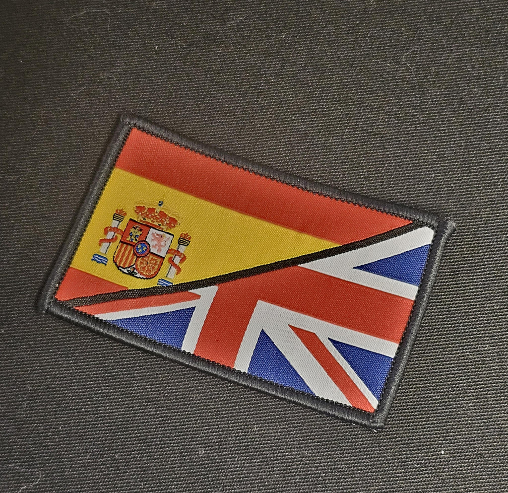 Half / British Flag woven Badge Patch 50mm x 80mm union jack flag 1/2 European / full colour velcro