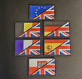Half / British Flag woven Badge Patch 50mm x 80mm union jack flag 1/2 European / full colour velcro