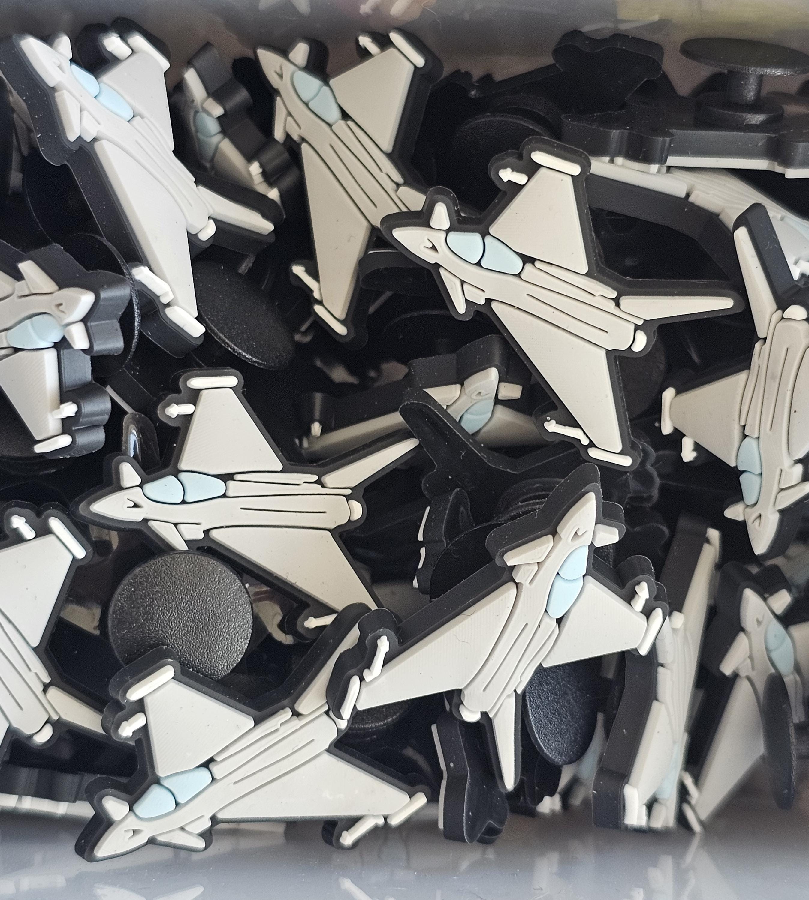 Euro fighter Typhoon aeroplane airplane- Shoe charm - clog / water shoe - novelty charm / gem / logo customise your footwear