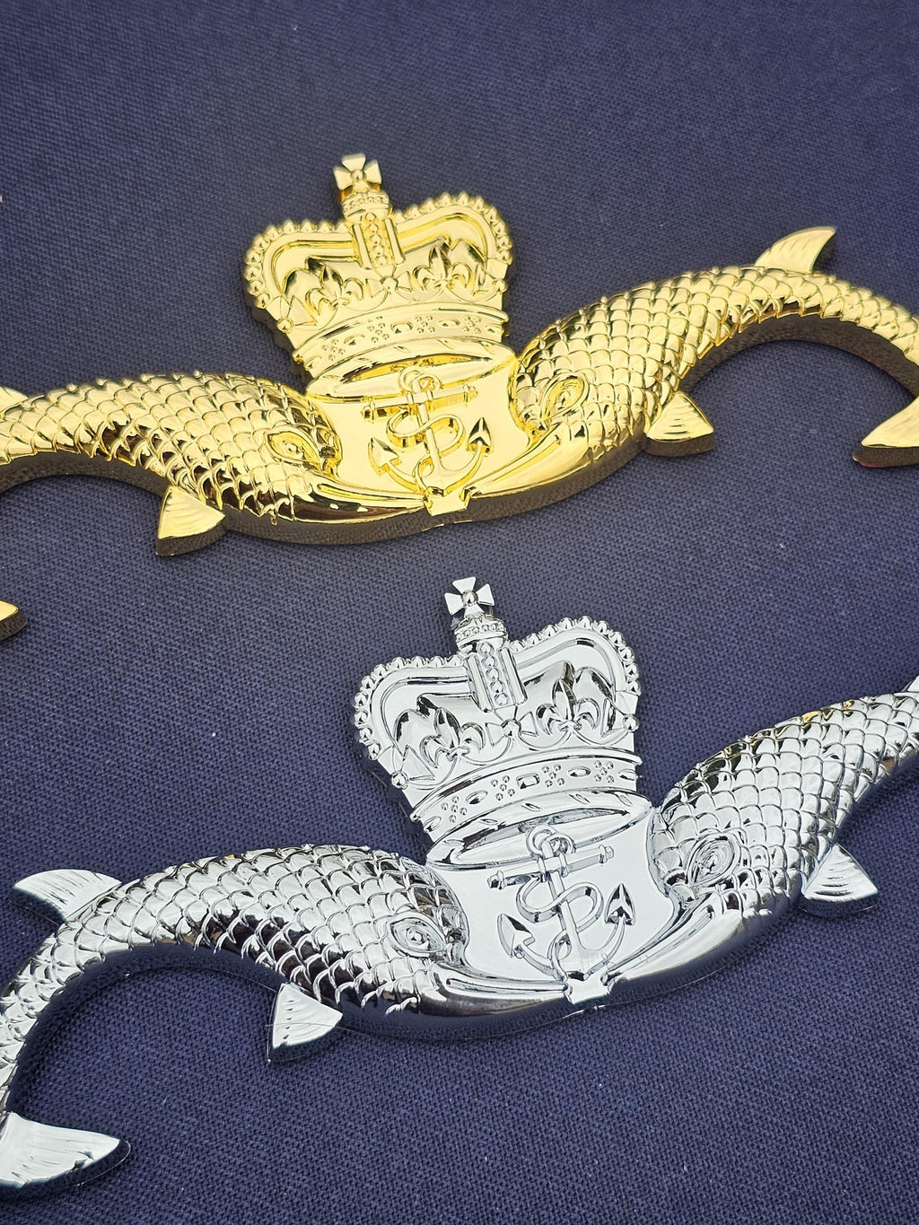 Submariner Dolphins - Chrome ABS 3D automobile / car / Truck / Decal / logo HM Submarine Service