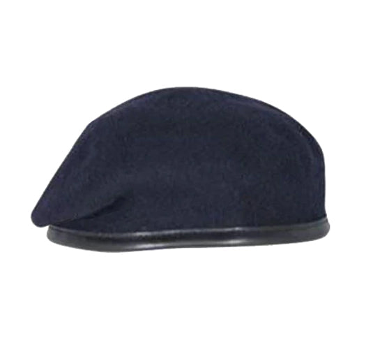 Dark Navy Blue Beret - British Army / Private purchase / Officer Style - Silk Lined, with leather band