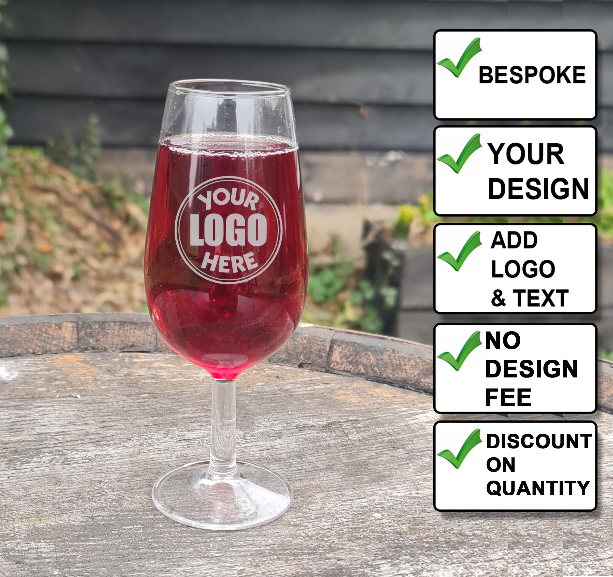 Engraved Contemporary Port Glass 7.5 uk oz - Free Engraving / Your Design