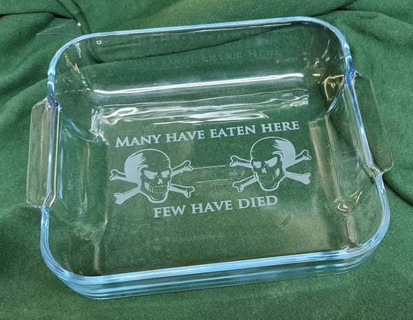Pyrex Auflaufform quadratisches Bräterglastablett - Kostenlose Gravur / Ihr Design