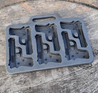 3D Pistol / Gun shaped Shaped Ice Cube Tray / Mold Maker Silicone Party Bar Military Gift
